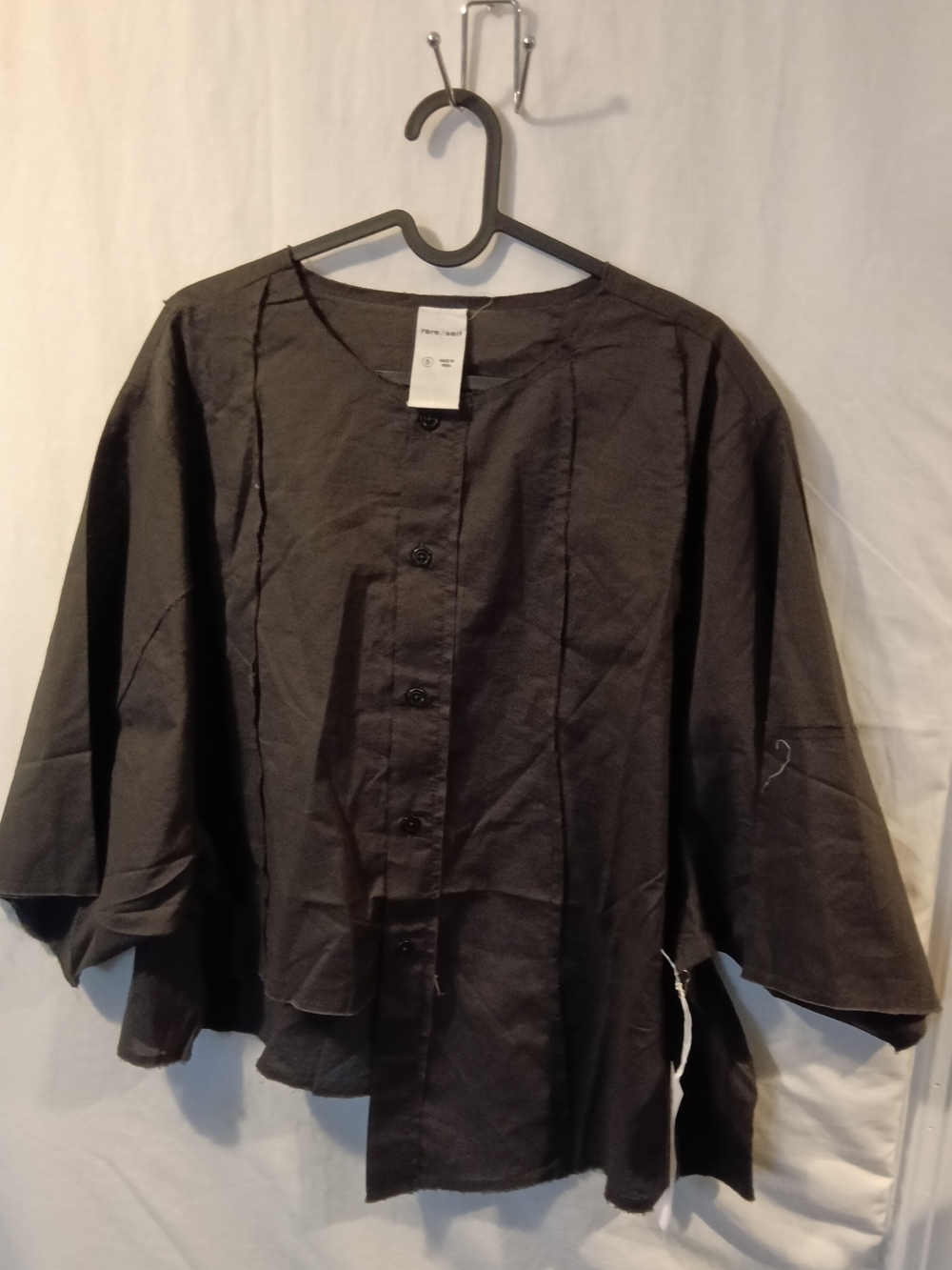 Rare Editions Black Button-Front Blouse